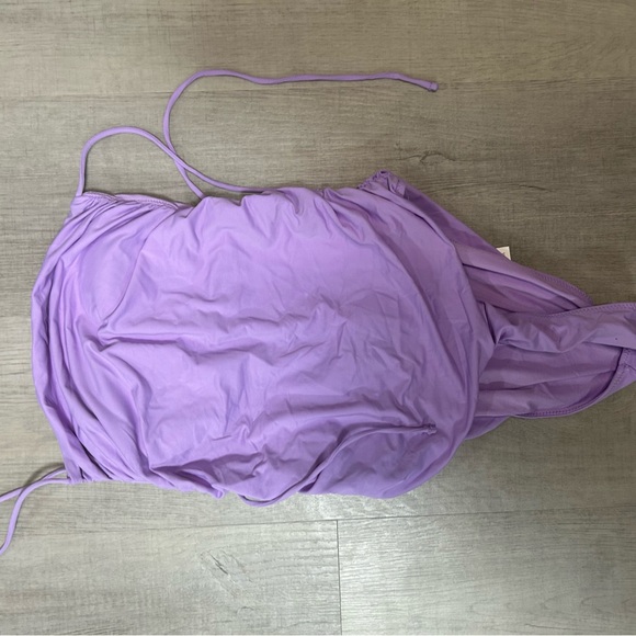 Zara Womens Swim Bathing Suit One Piece Purple Medium ruched NWT - Picture 3 of 7